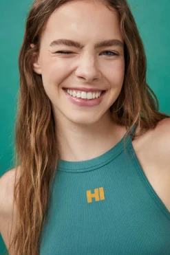 Crop Top Halter Sem Costuras Azul-Marinho