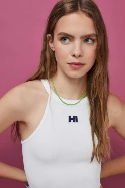 Crop Top Halter Sem Costuras Cinzento