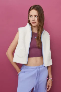 Crop Top Halter Sem Costuras Bordo