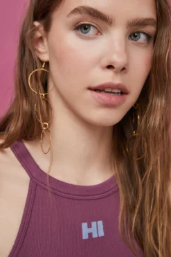 Crop Top Halter Sem Costuras Bordo