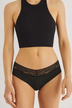 Cuequinha Larga Algodao Renda Preta