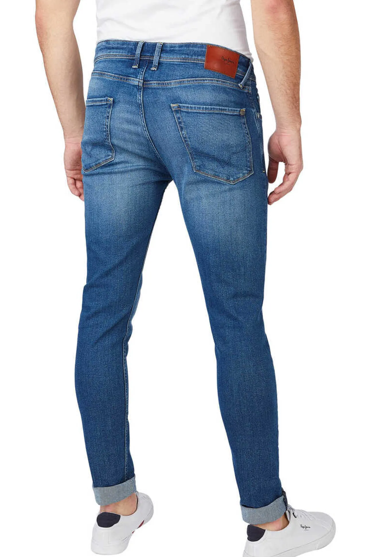 Denim De Homem Skinny, Corte Baixo.