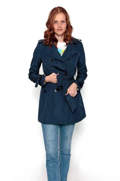 Gabardina Abotoada Com Cinto