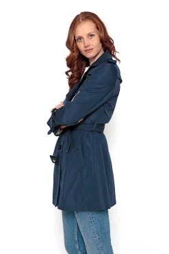 Gabardina Abotoada Com Cinto