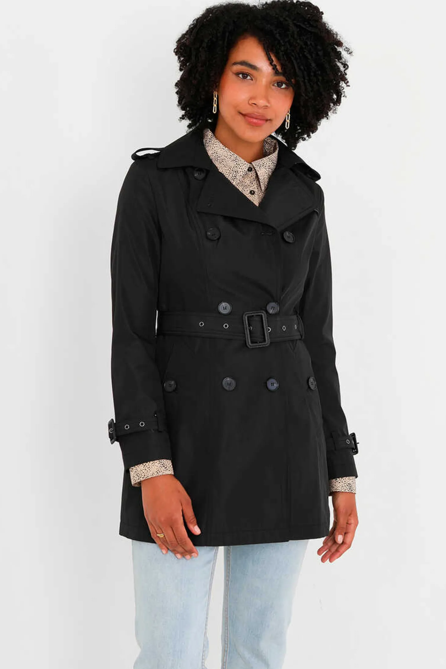 Gabardina Abotoada Com Cinto