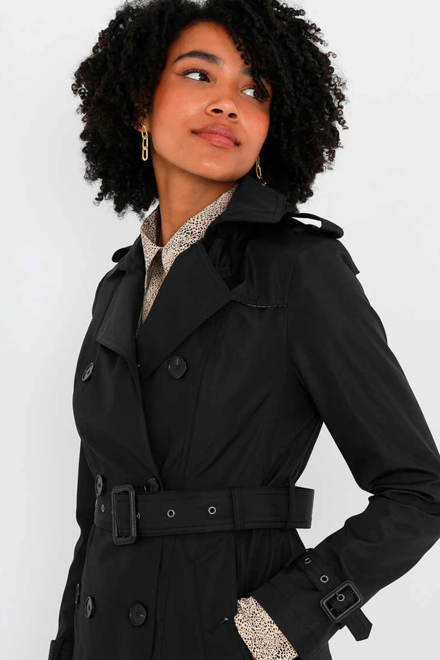 Gabardina Abotoada Com Cinto