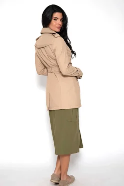 Gabardina Abotoada Com Cinto