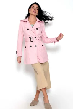 Gabardina Abotoada Com Cinto