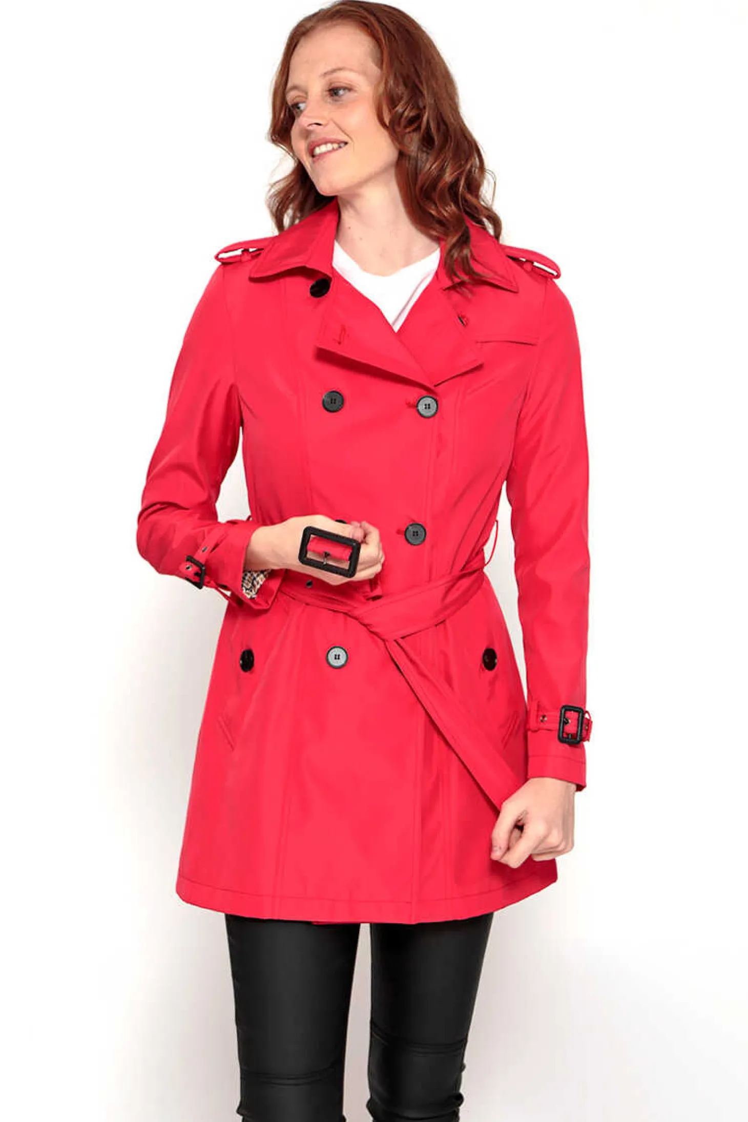 Gabardina Abotoada Com Cinto