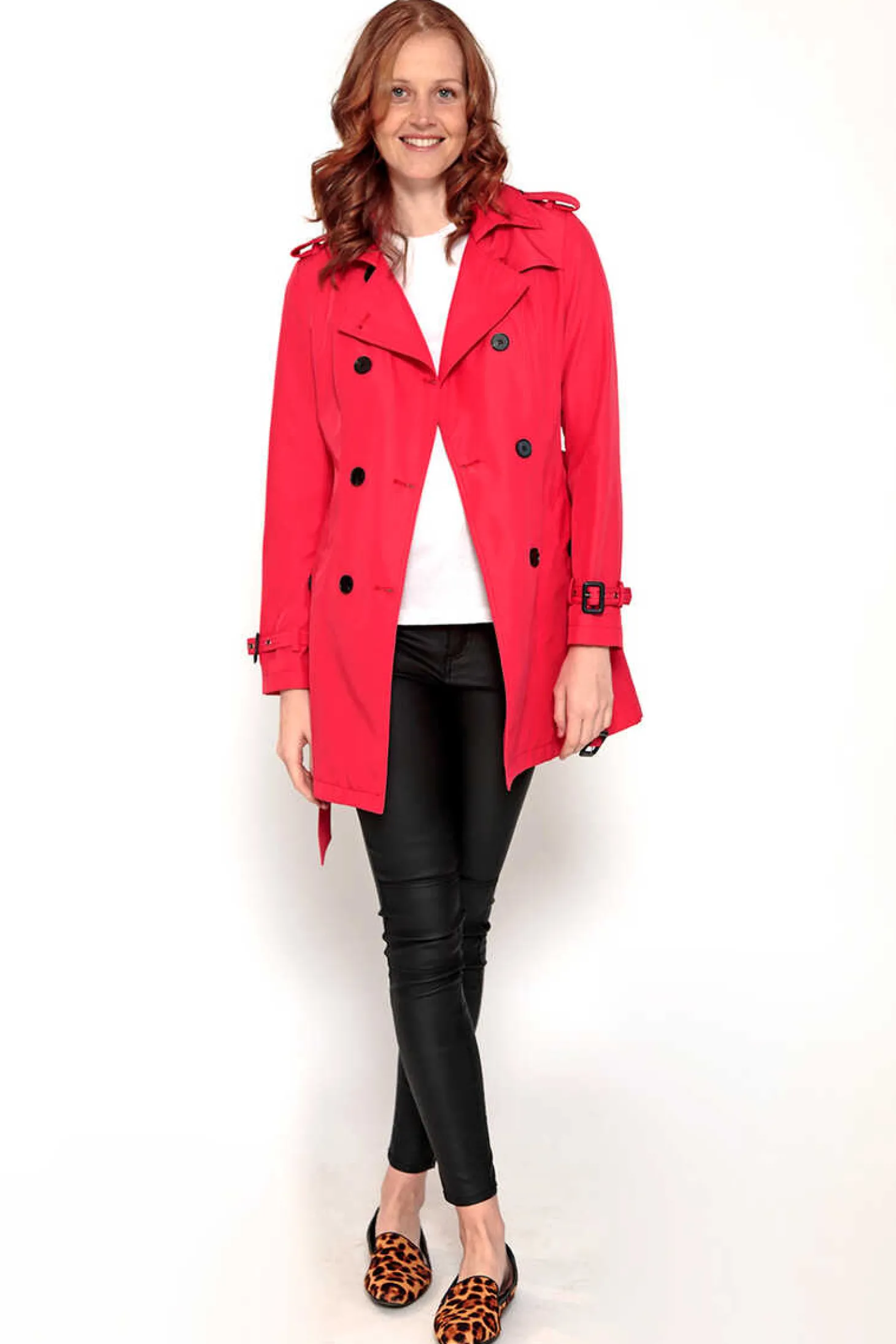 Gabardina Abotoada Com Cinto