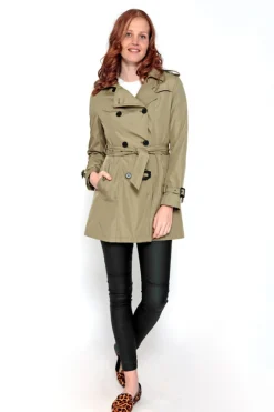 Gabardina Abotoada Com Cinto