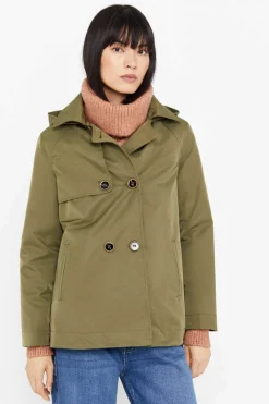 Gabardina Curta Com Veu