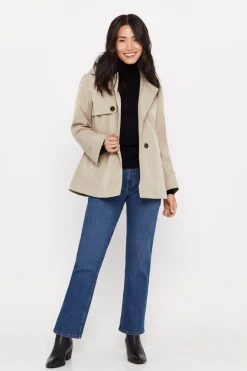 Gabardina Curta Com Veu