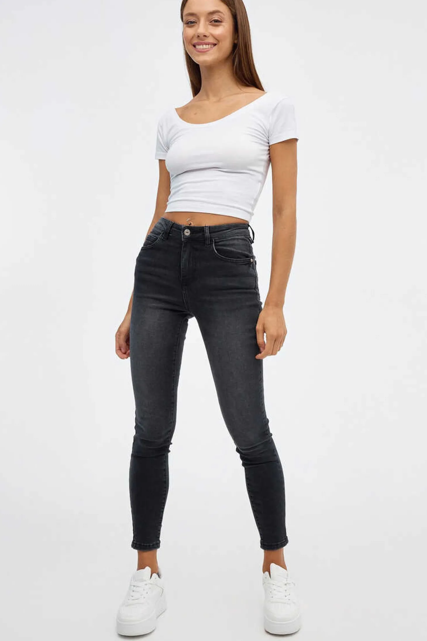 Jeans Basicos Skinny Cintura Media