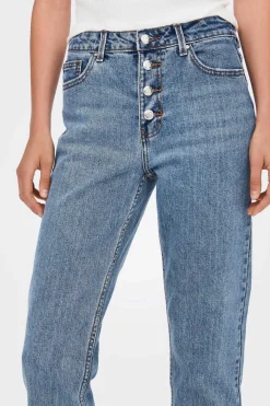 Jeans De Corte Mom Fit 5 Bolsos