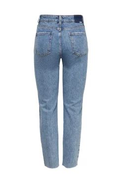 Jeans De Corte Mom Fit 5 Bolsos