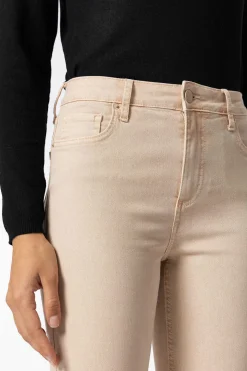 Jeans Megan Cropped Flare Cintura Alta Metalica