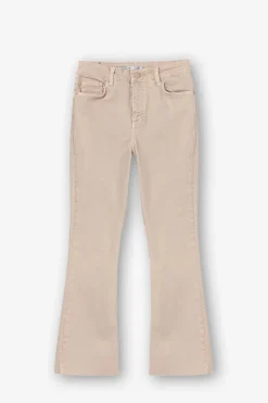 Jeans Megan Cropped Flare Cintura Alta Metalica