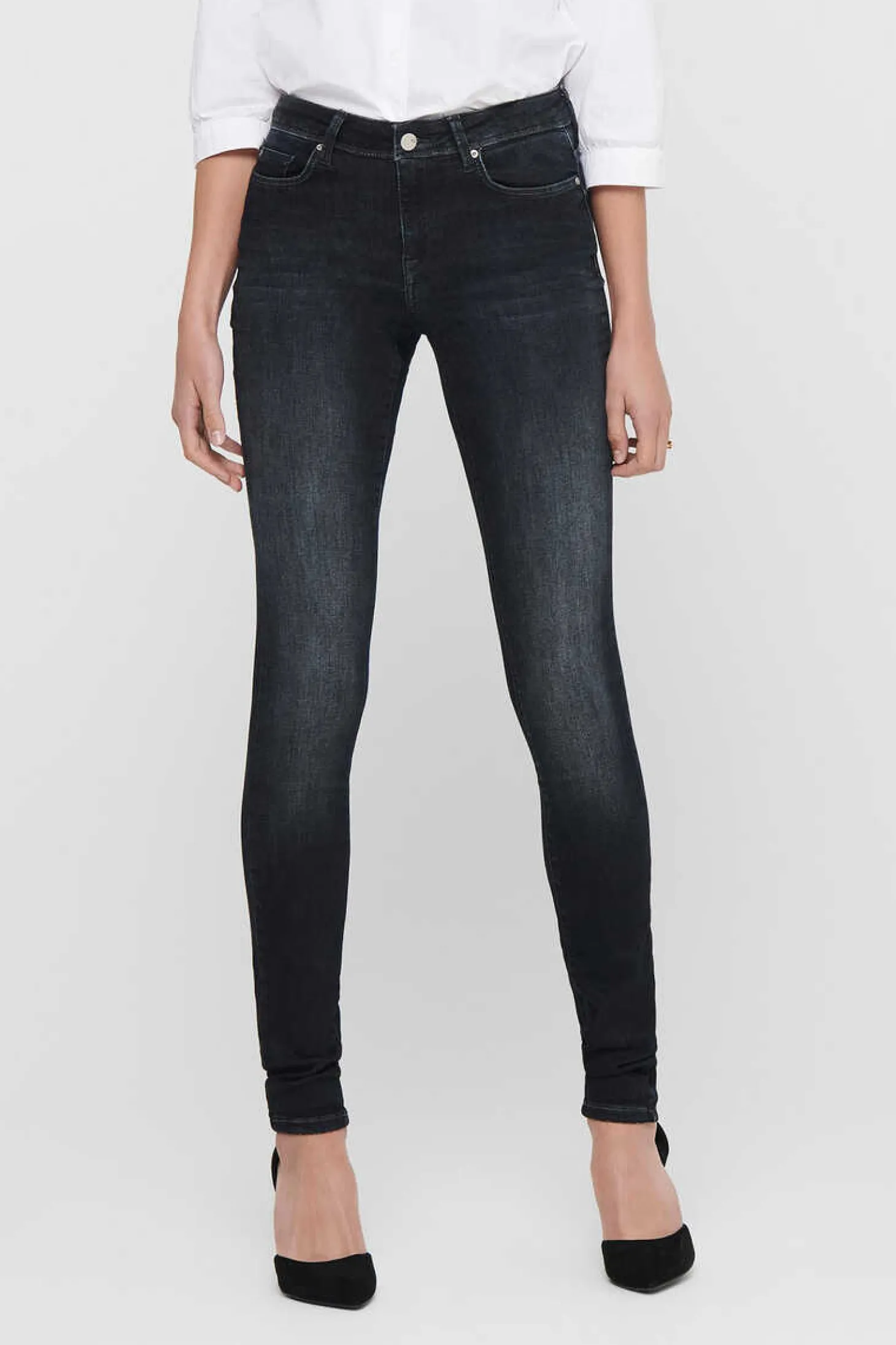 Jeans Skinny De Cintura Baixa