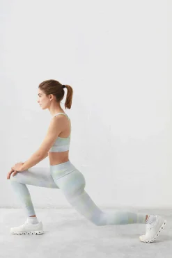 Leggings Com Estampado Azul 4D Stretch