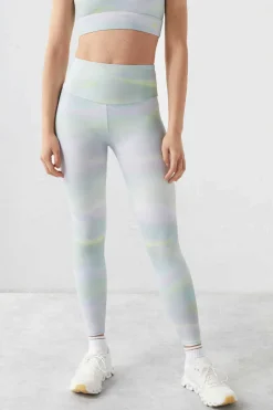 Leggings Com Estampado Azul 4D Stretch