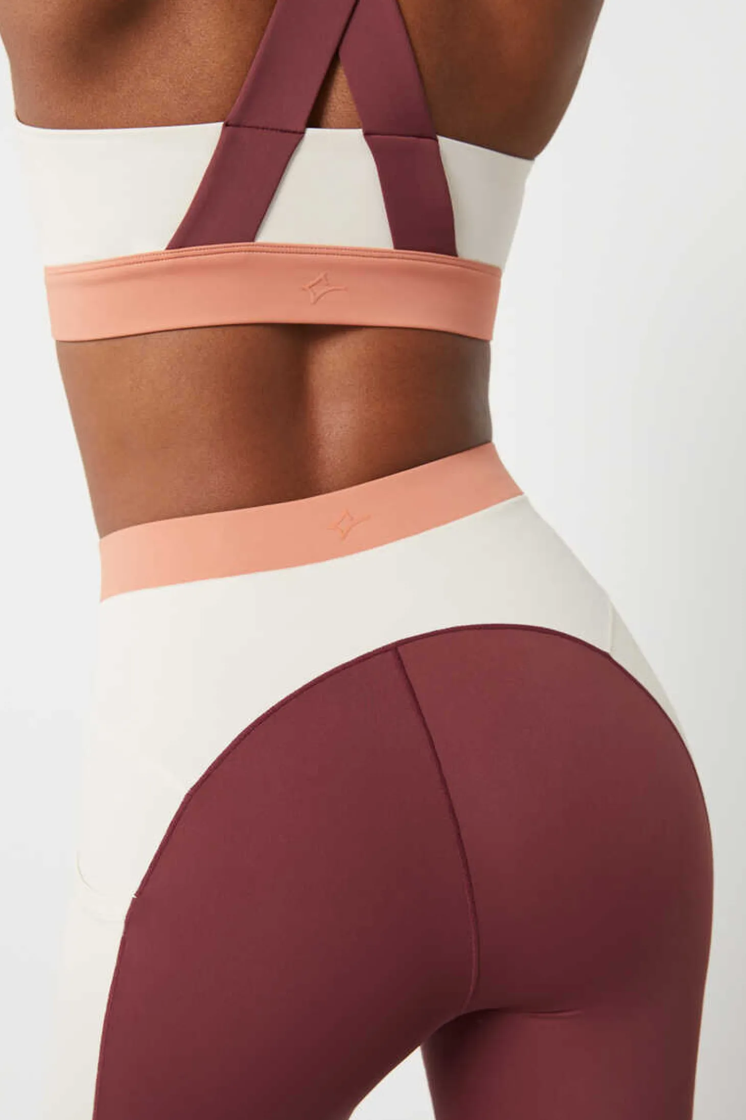 Leggings Crop Color Block Grena 4D Stretch