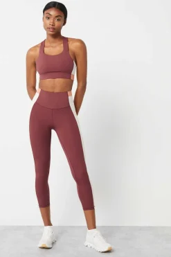 Leggings Crop Color Block Grena 4D Stretch