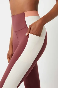 Leggings Crop Color Block Grena 4D Stretch