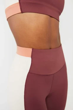 Leggings Crop Color Block Grena 4D Stretch