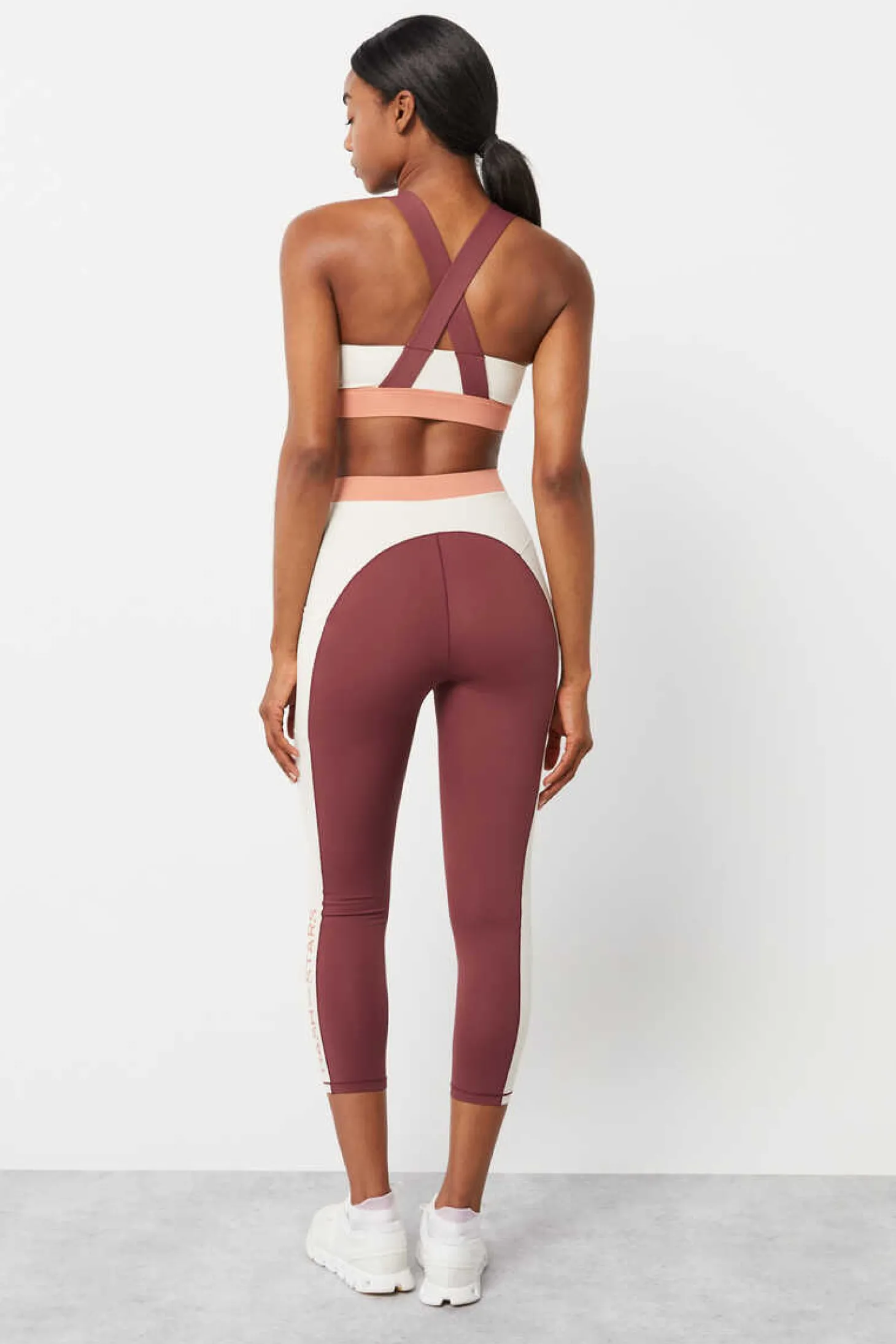 Leggings Crop Color Block Grena 4D Stretch