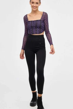 Leggings High Waist Botoes