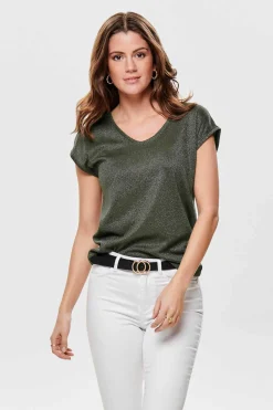 Manga Curta Com Decote Em V