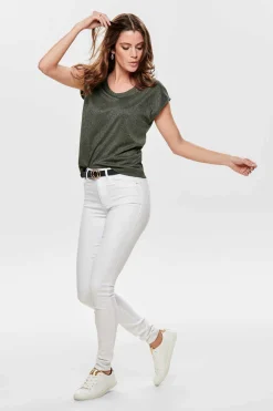 Manga Curta Com Decote Em V