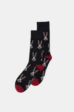 Meia Alta Do Bugs Bunny Em Jacquard