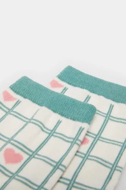 Meia Quadrados Coracoes