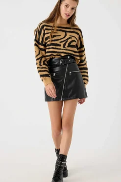 Minissaia A Imitar Pele Com Cinto