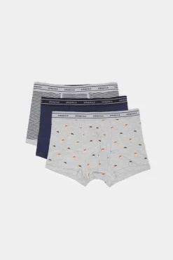 Pack 3 Boxers Algodao Estampado Ouricos