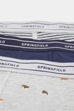 Pack 3 Boxers Algodao Estampado Ouricos