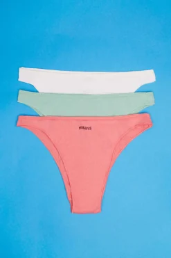 Pack 3 Cuecas Brasileiras Multicoloridas: Rosa, Verde, Branco