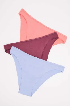 Pack 3 Cuecas Classicas Multicoloridas: Rosa, Lilas, Bordo