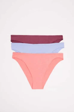Pack 3 Cuecas Classicas Multicoloridas: Rosa, Lilas, Bordo