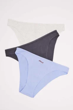 Pack 3 Cuecas Classicas Multicoloridas: Cinzento, Lilas, Cinzento-Escuro