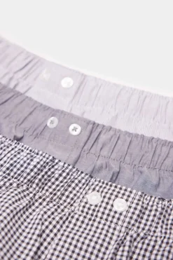 Pack 3 Cuecas Em Popelina De Algodao Cinzento