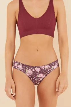 Pack 7 Cuequinhas Algodao Flores Grena