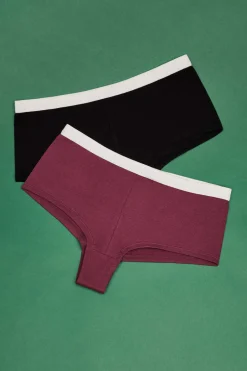 Pack 2 Cuequinhas Culottes Multicolor: Preto, Bordeaux