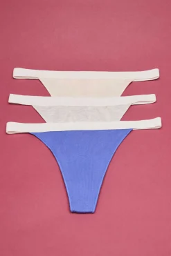 Pack 3 Cuequinhas Tanga Multicolor: Amarelo, Lilas, Cinzento