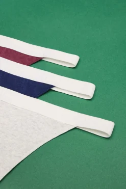 Pack 3 Cuequinhas Tanga Multicolor: Navy, Cinzento, Bordeaux