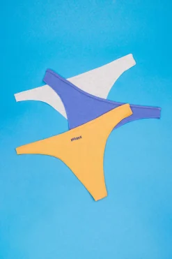 Pack 3 Tangas Multicoloridas: Lilas, Cor De Laranja, Cinzento