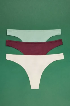 Pack 3 Tangas Multicoloridas: Verde, Amarelo, Bordo