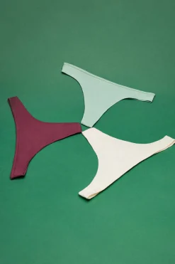 Pack 3 Tangas Multicoloridas: Verde, Amarelo, Bordo